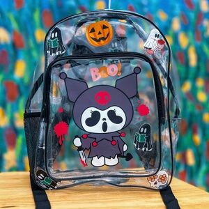 KUROMI HALLOWEEN Clear Backpack 15” x 12” - Black